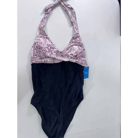 NWT!! "Cupshe" One Piece Bathing Suit SZ M Halter Tie Boating Beach Ocean Pool - Picture 3 of 11